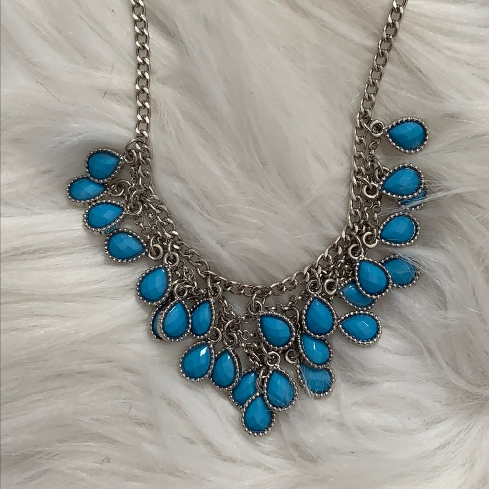 Bright blue statement necklace